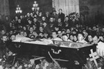 Blaženi Alojzije Stepinac na odru u zagrebačkoj prvostolnici u noći između 12. i 13. veljače 1960.